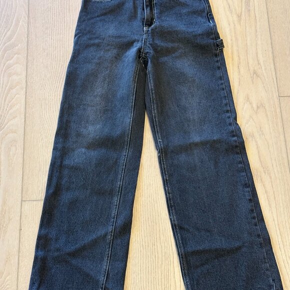 BP. - Faded Black Wash - Contrast Stitch Wide Leg Carpenter Jeans - 24 - Picture 3 of 8